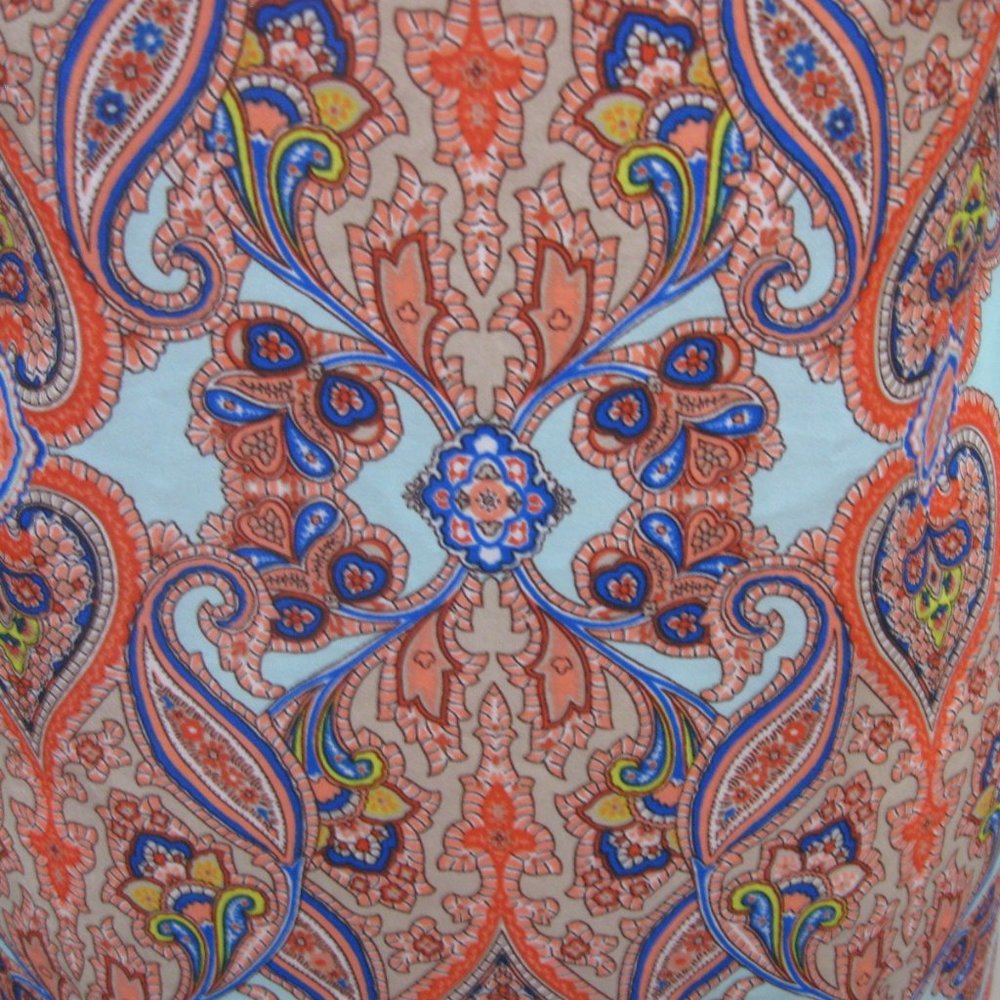 ***SOLD*** Collared Halter Tunic Top sz S Colorful Boho Paisley Print - Picture 9 of 12